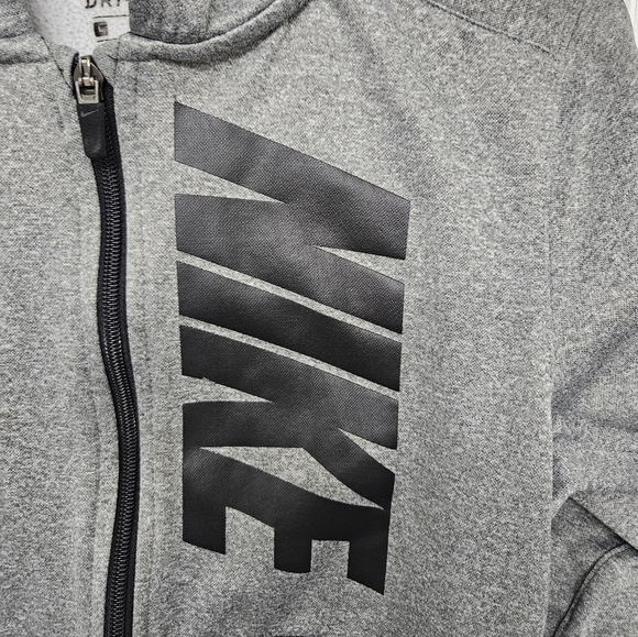 NIKE Youth Unisex | Gray Hooded Dri Fit Zipper Jacket | L - Picture 3 of 6